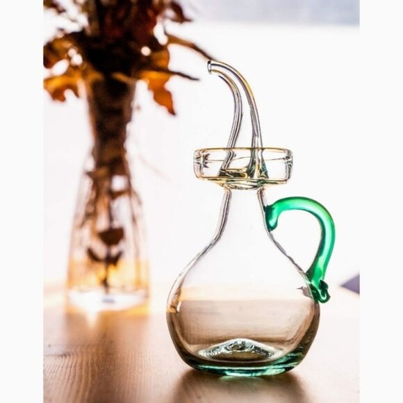 NWT Lafiore anti drip Green Glass Oil Dispenser from Fran e - Picture 1 of 11